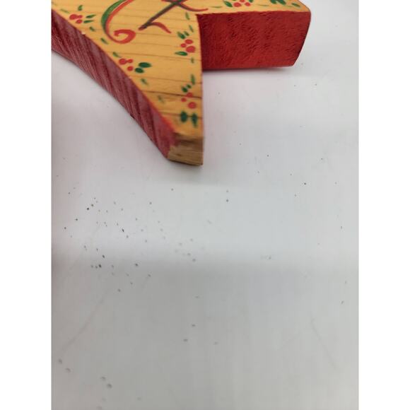 Vintage Wooden Heart Hand Painted Christmas Hanging Wall Decor - Picture 3 of 7